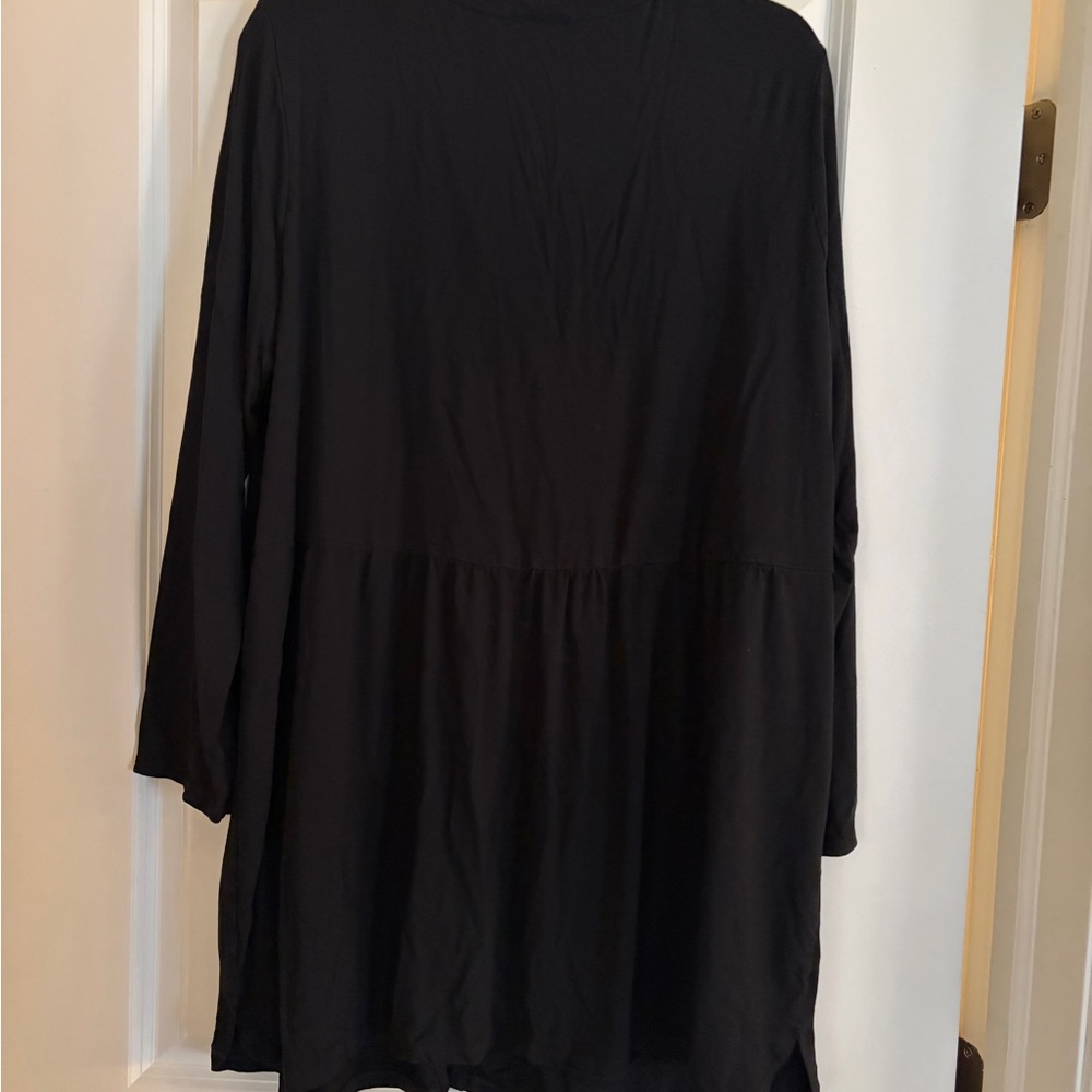 J.Jill Women's Black Button-Up Tunic Dress - Picture 3 of 4
